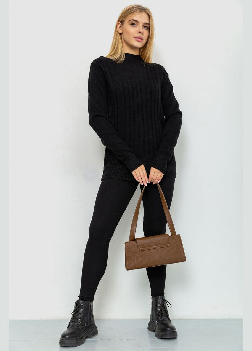 Черный зимний свитер женский, цвет светло-пудровый, Ager