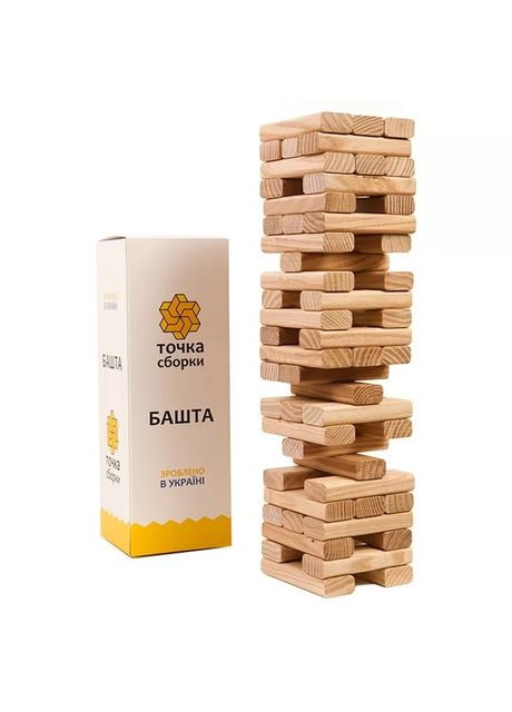 Настільна гра "Вежа класична" Точка складання GTS16 дерево, 54 бруска Точка сборки (364645148)