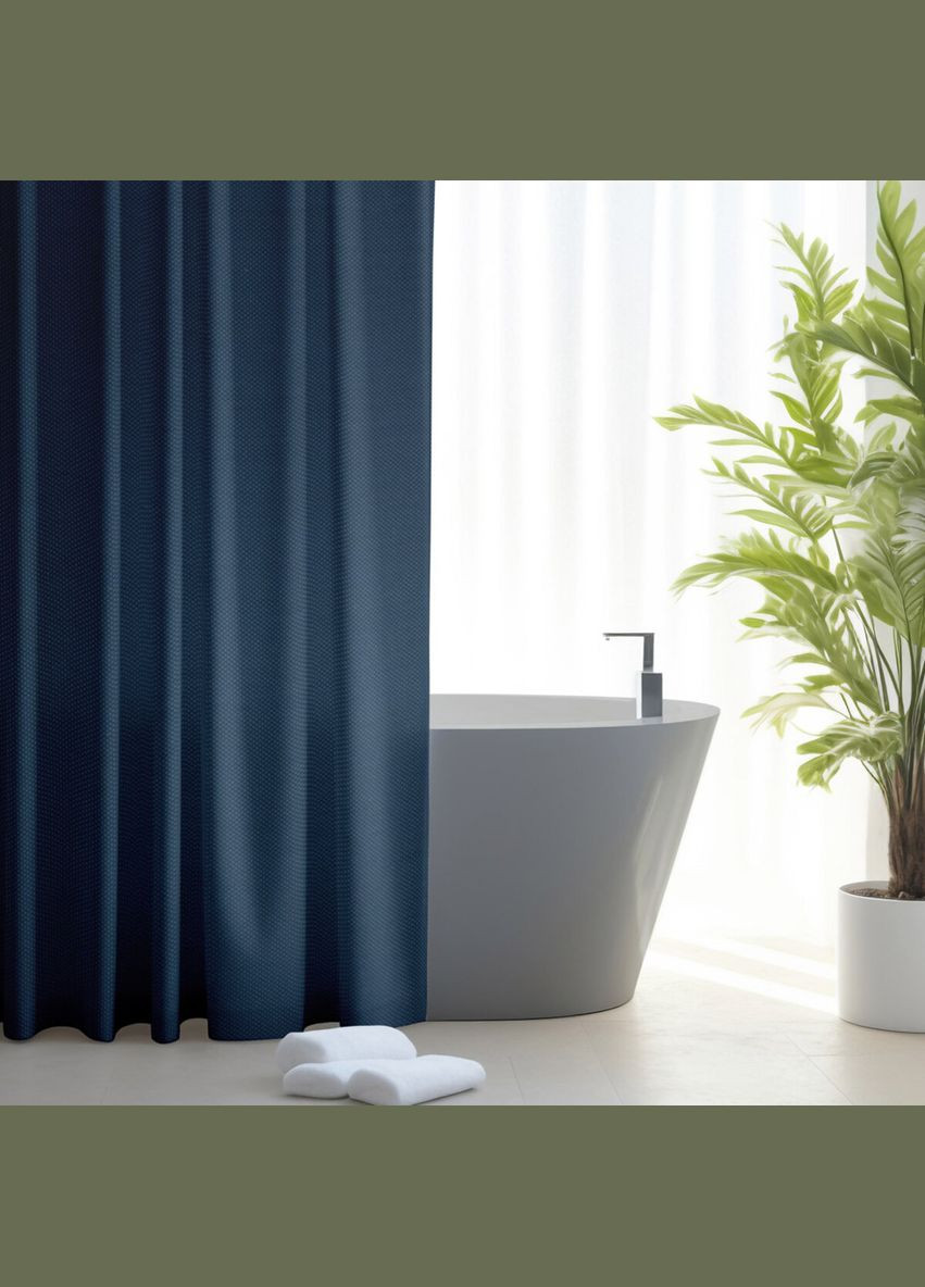 Шторка для ванной Blue, 240х200, синий Trento (305835429)