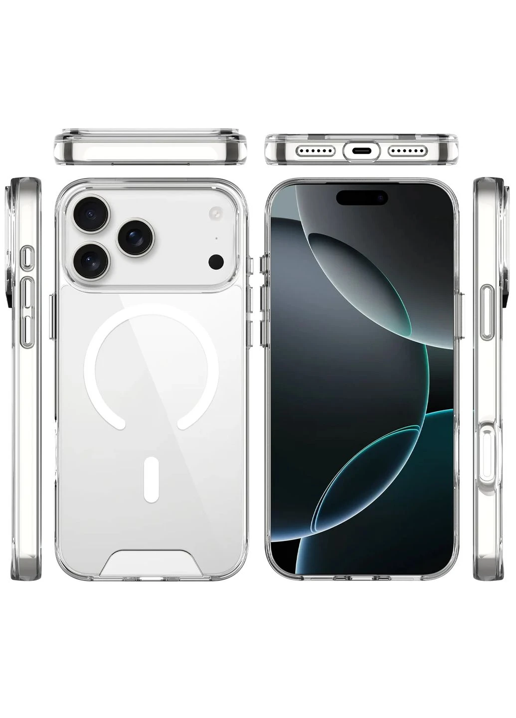 Чехол TPU Space Case для iPhone 17 Pro Max 6.9" прозрачный с MagSafe No Brand (402067008)