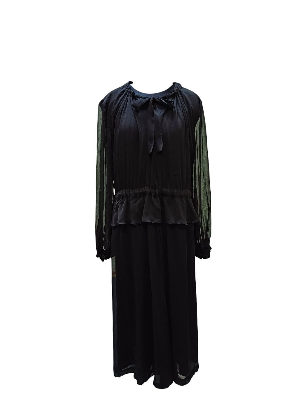 Черное платье H&M однотонное