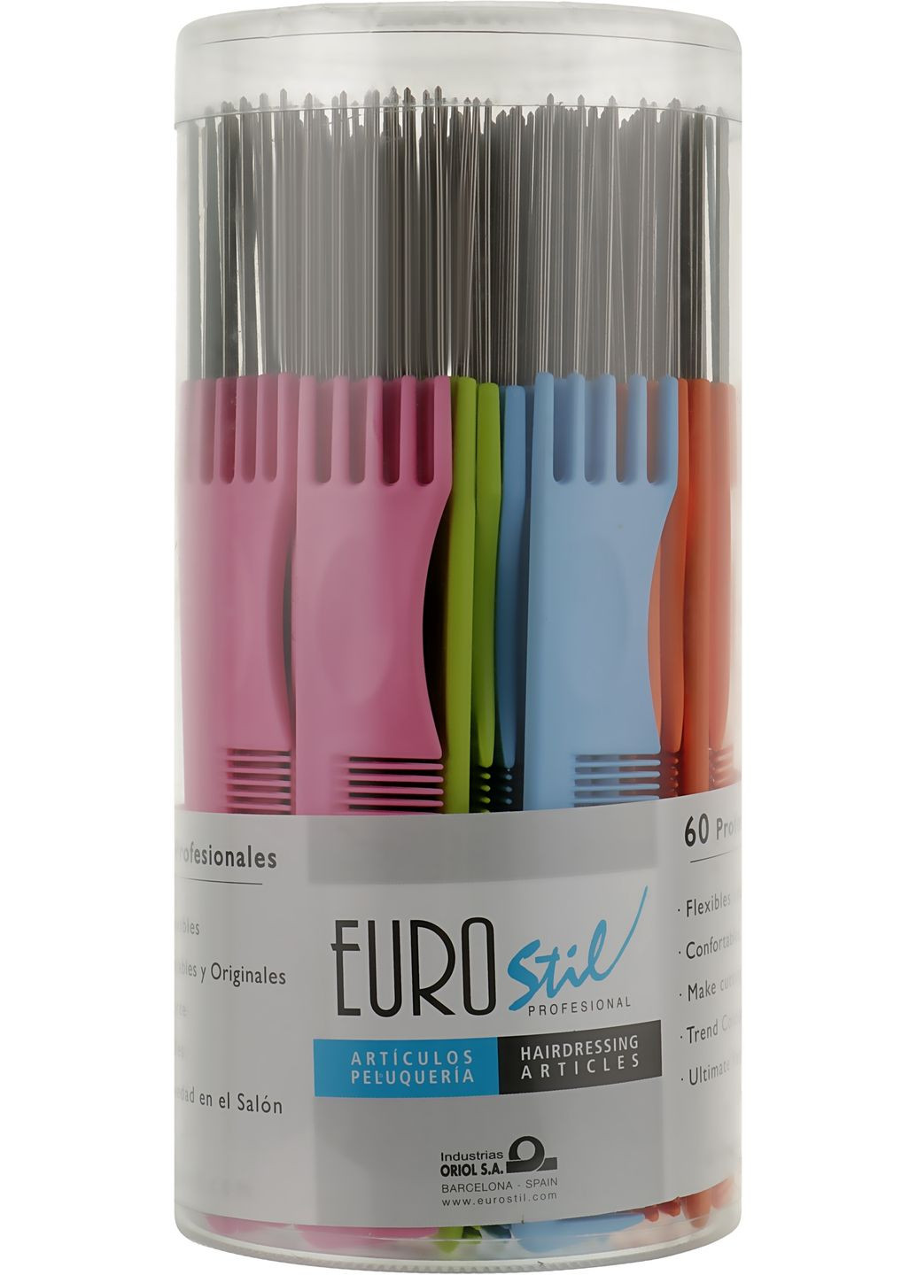 Набір різнокольорових гребінців-вилок, 03853, 60 шт. * 60шт (1179676-27075015) Eurostil (368626549)