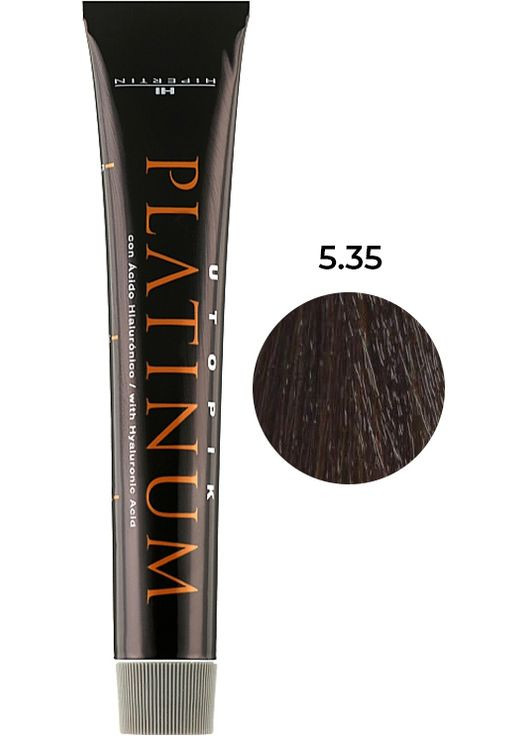 Крем-фарба для волосся №5.35 світлий шатен золотисто-червоний Platinum, 60 мл Hipertin (335265045)