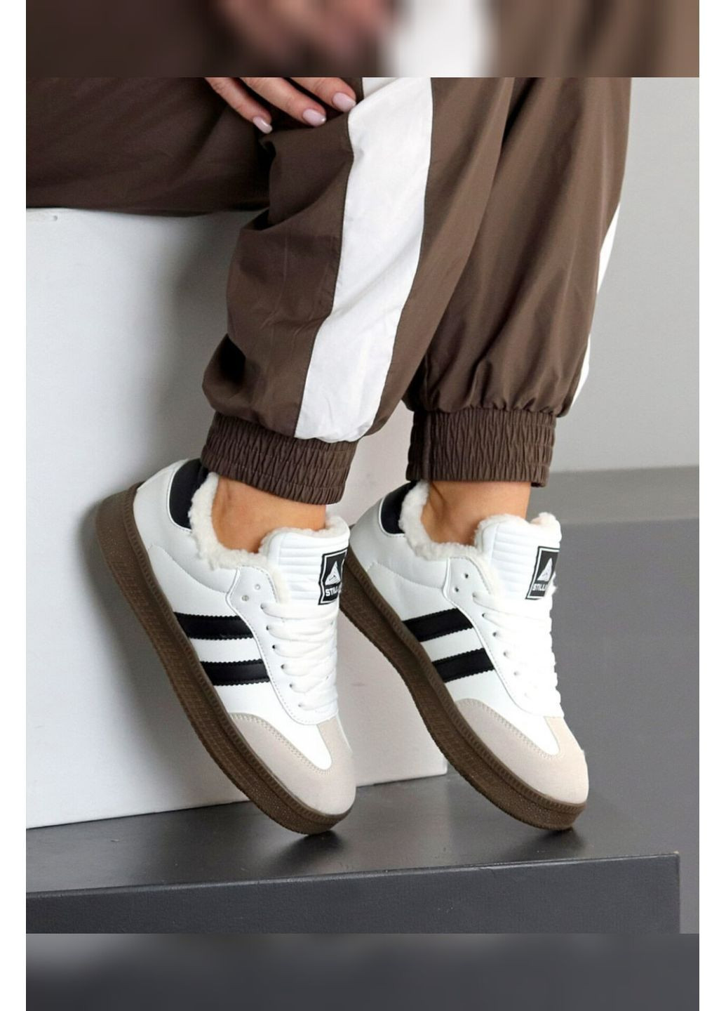 Білі жіночі білі зимові кеди кросівки утеплені екошкіра Stilli Кеди