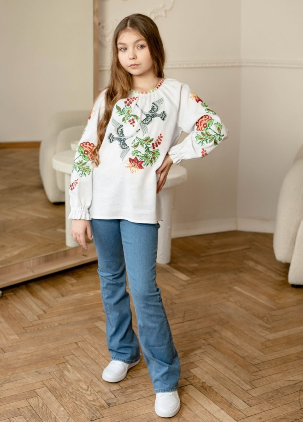 Белая рубашка Vyshyvanka узор украинская символика (331022706)