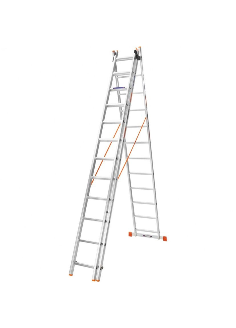 Алюмінієва драбина Expert (3х12 сходинок) універсальна 3-секційна (24181) BLUETOOLS (303633445)