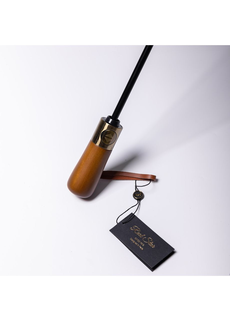 Серый зонт автоматический с деревянной ручкой классический из полиэстера диаметр 116 см hp-23-8g Yiwu (370675818)