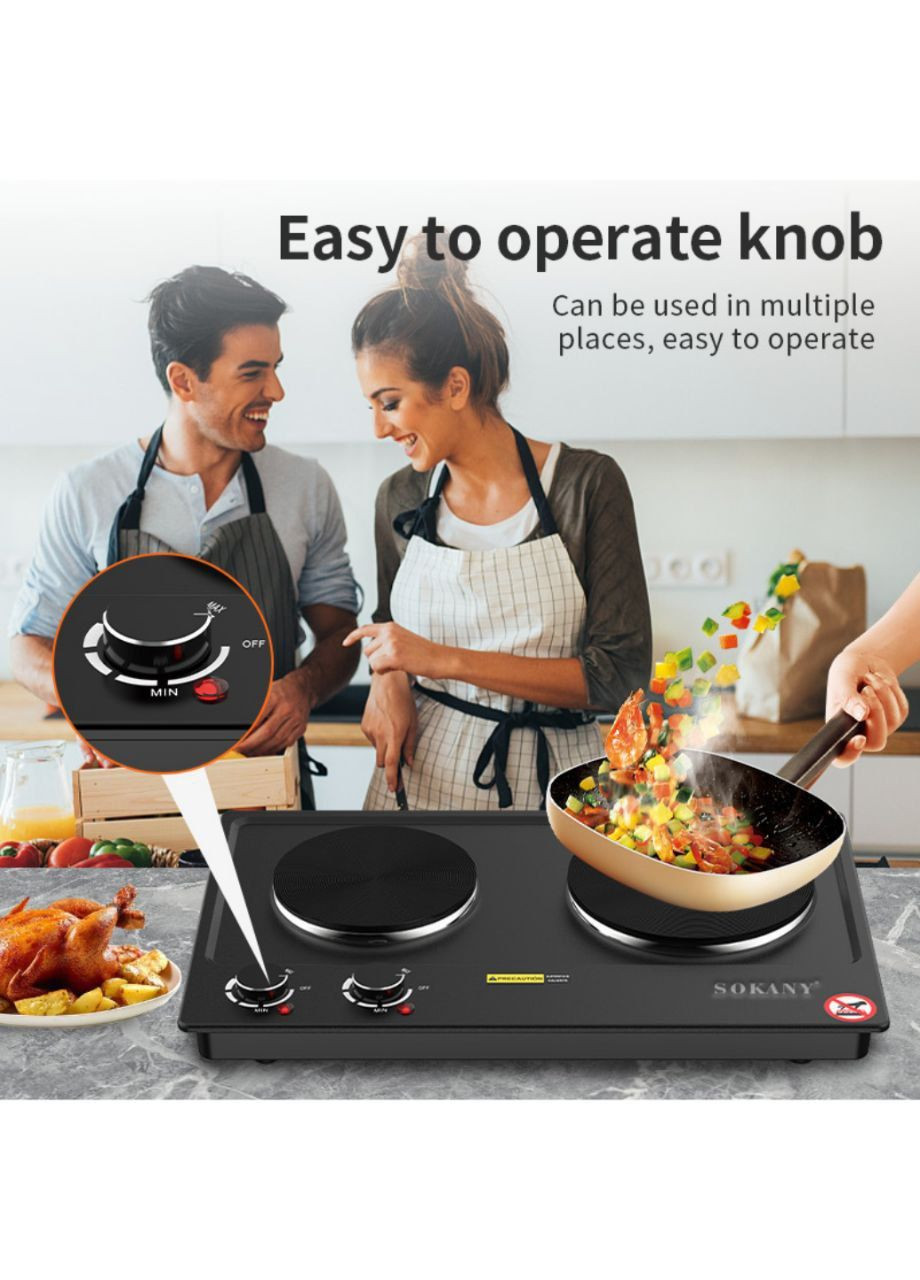 Двухконфорочная электрическая плита дисковая Sokany SK-07002 (305399939)