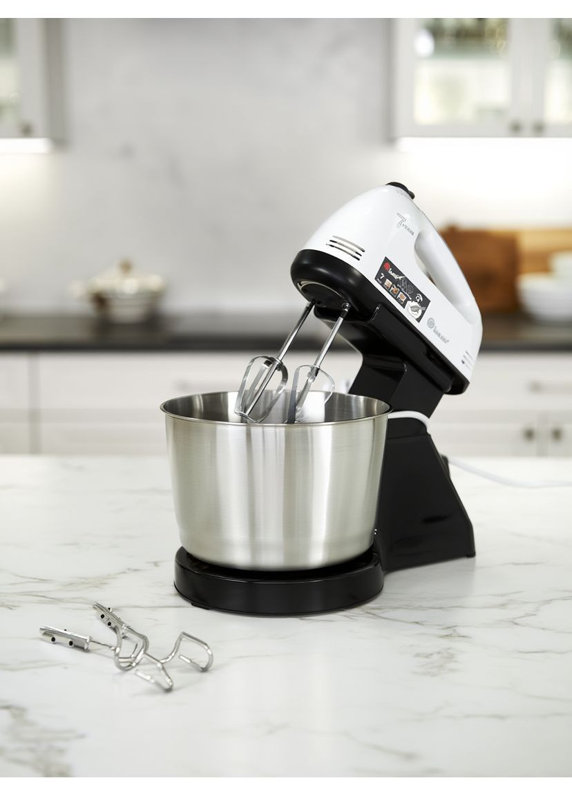 Миксер стационарный с металлической чашей 250Вт 7 скоростей белый Domotec (364503450)