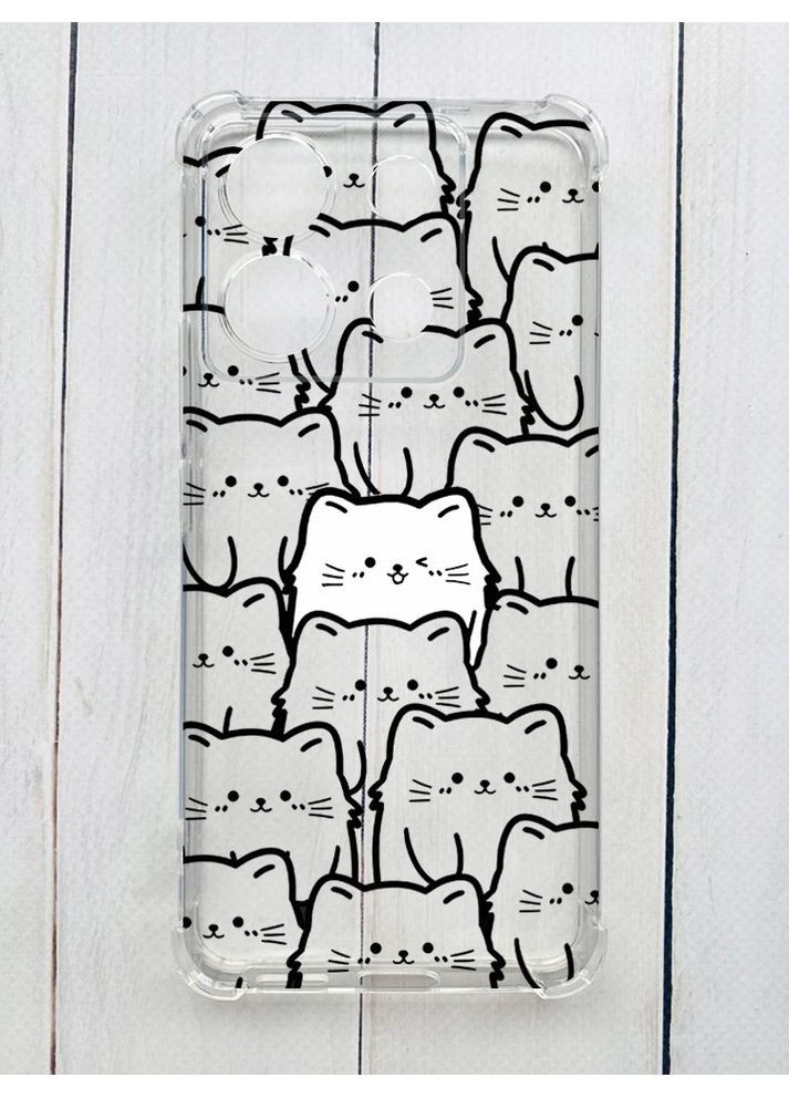 Чехол с утолщёнными углами на Xiaomi Redmi Note 13 Pro 5G Котики (принт 392) CASE CONTROL (360667711)