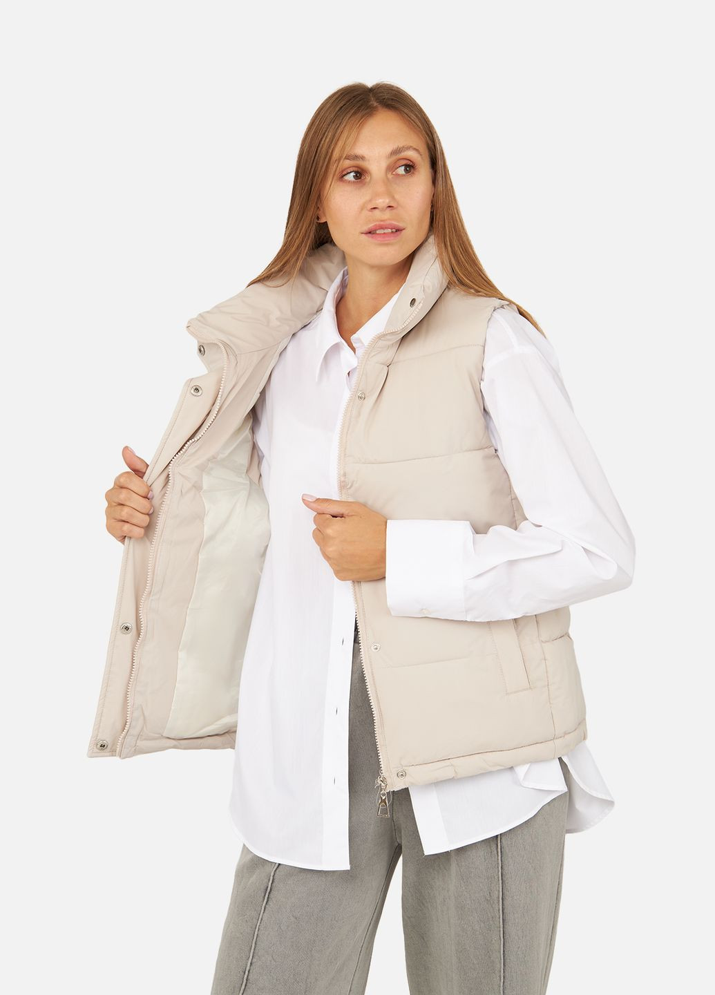 Женский утепленный жилет цвет бежевый CB-00256280 Xue Jiayi (316032843)