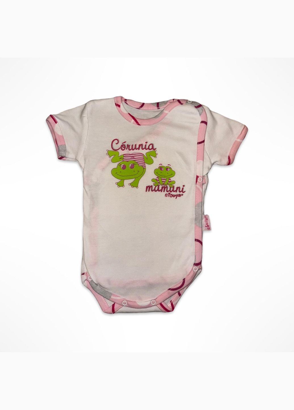 Дитяче боді для дівчинки 56 см Білий-рожевий (0454-1) Nicol (336921503)