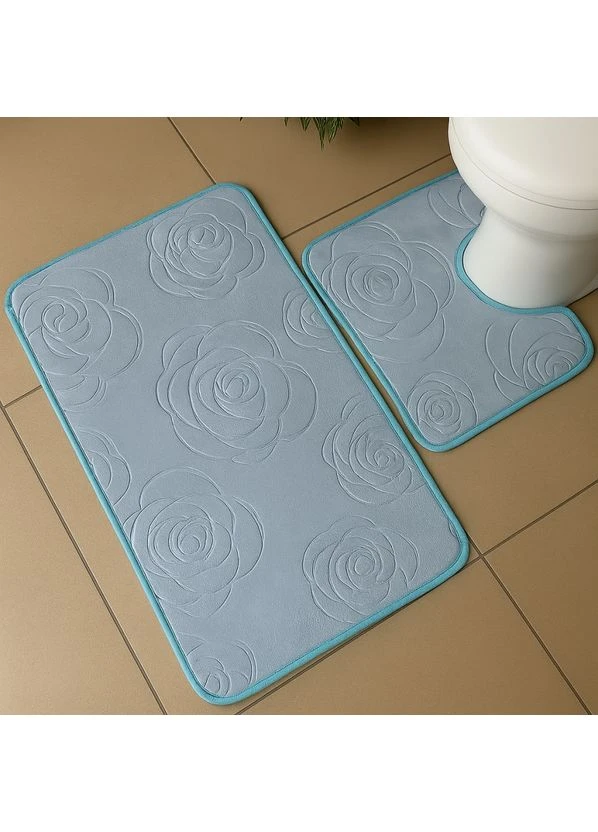 Набор синих ковриков для ванной 2 шт Rose Blue No Brand (380171975)