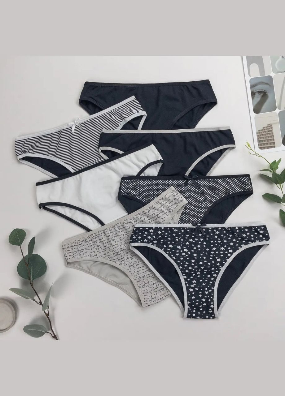 Набор женских базовых трусиков неделька - 7 шт. Nicoletta (340276972)