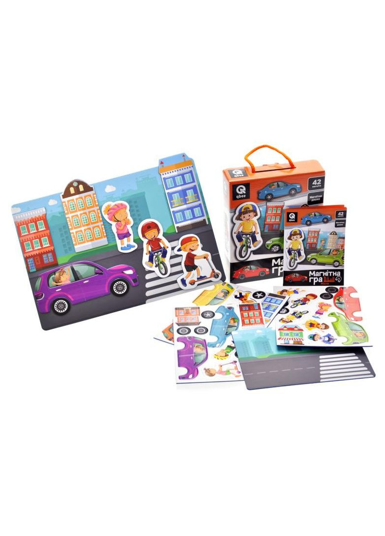 Настольная магнитная игра QB600-001 "Город" 42 магнита и магнитная доска qbee (368709294)