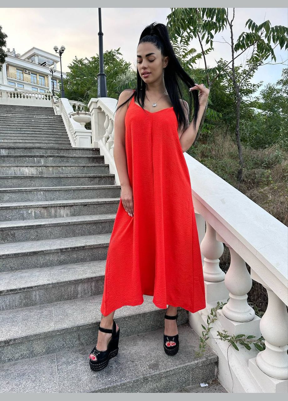 Помаранчева святковий, коктейльна, ділова, пляжна, повсякденний, вечірня сарафан жіночий No Brand однотонна