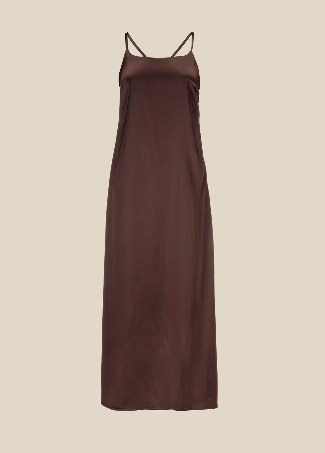 Темно-коричневое повседневный платье LAWA однотонное