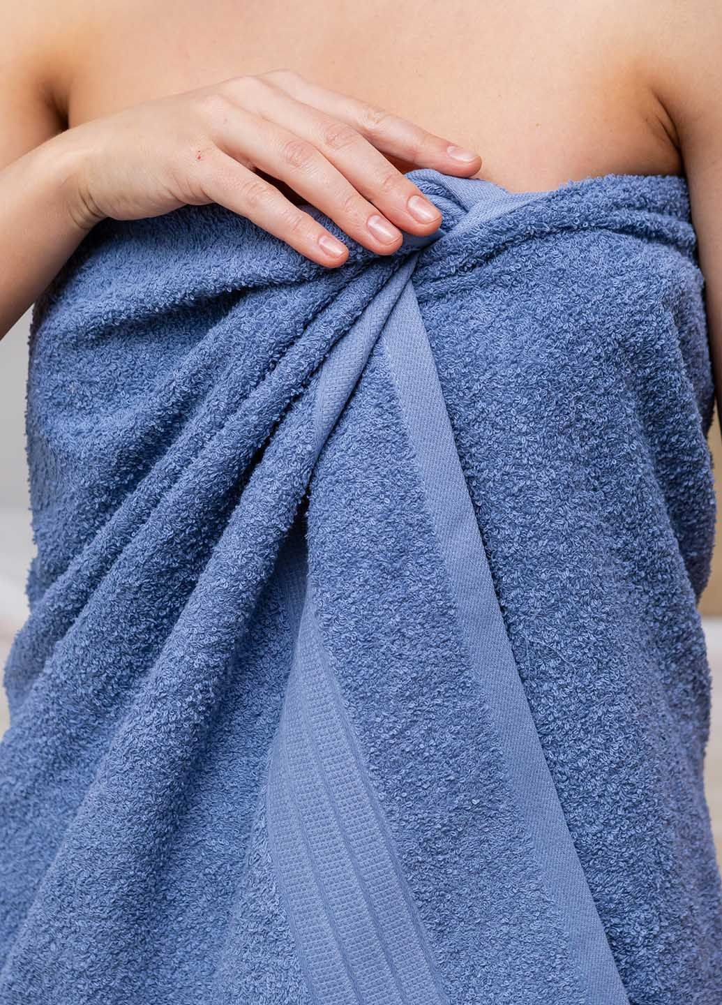 Рушник банний махровий 140х70 см Homedec однотонний індиго