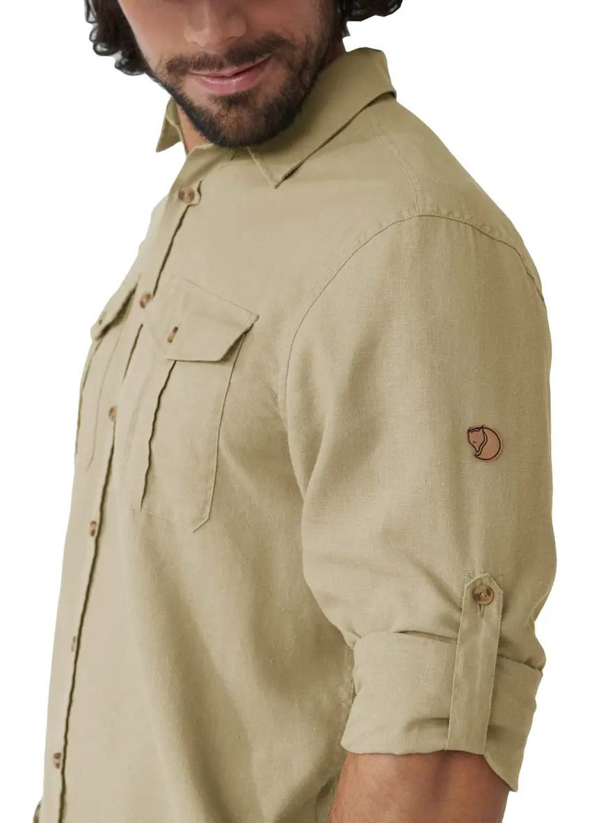 Комбінована сорочка ovik travel shirt ls sand stone Fjallraven