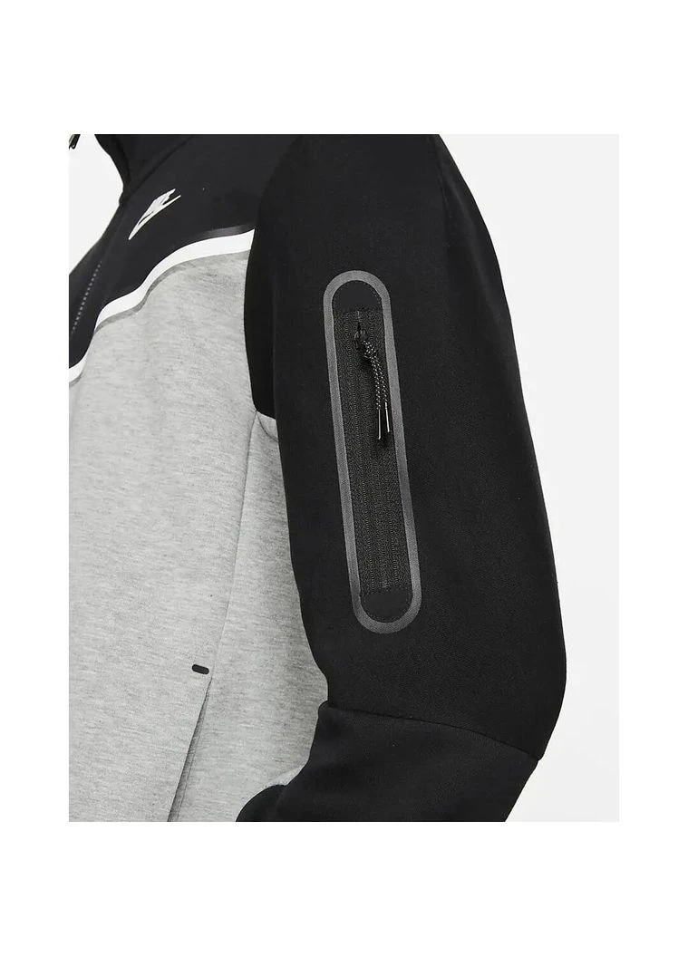 Толстовка M NSW TCH FLC HOODIE FZ WR сіро-чорна CU4489-016 Nike WINDRUNNER (397840091)