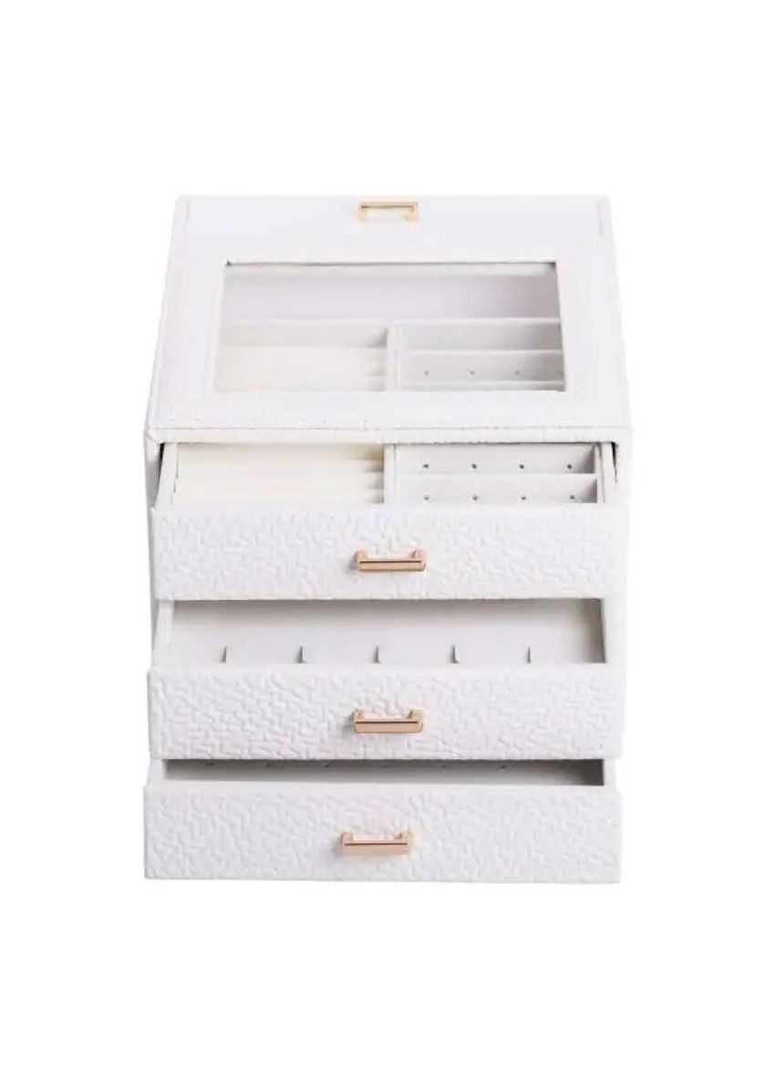 Скринька для прикрас з еко шкіри 3 яруси органайзер для ювелірних виробів HP-5-16W Yiwu (370800586)