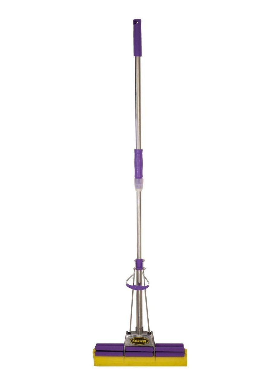 Швабра с двойным отжимом ручкателескоп 27 см Фиолетовый Kornel (294983604)