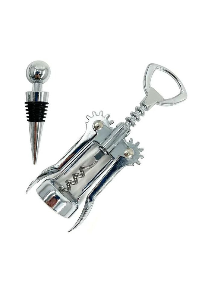 Штопор із пробкою Sweet Kitchen LYJ-12 18 см сріблястий Krauzer (324268374)