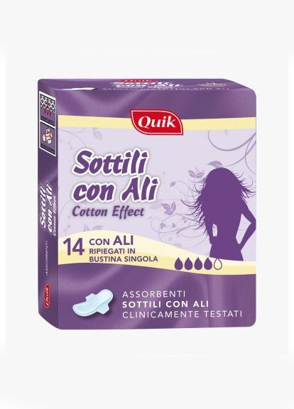 Гигиенические прокладки Quik Sottili conali 14 шт Cardificio Italiano (278633966)