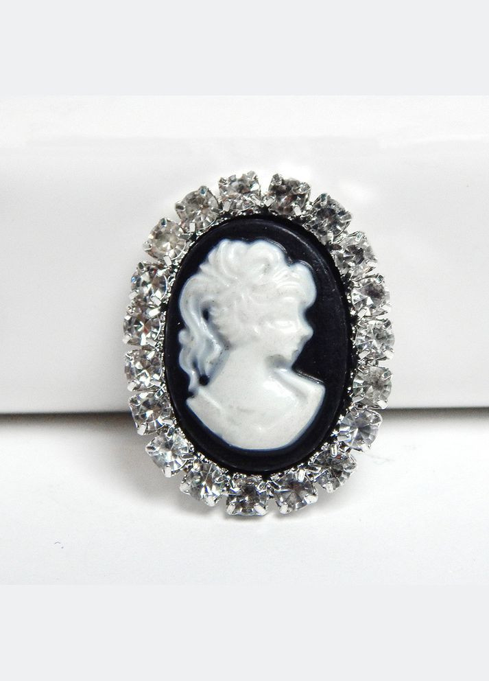 Клейовий декор Камея, стразова оправа-срібло, 25х20 мм No Brand (341730648)