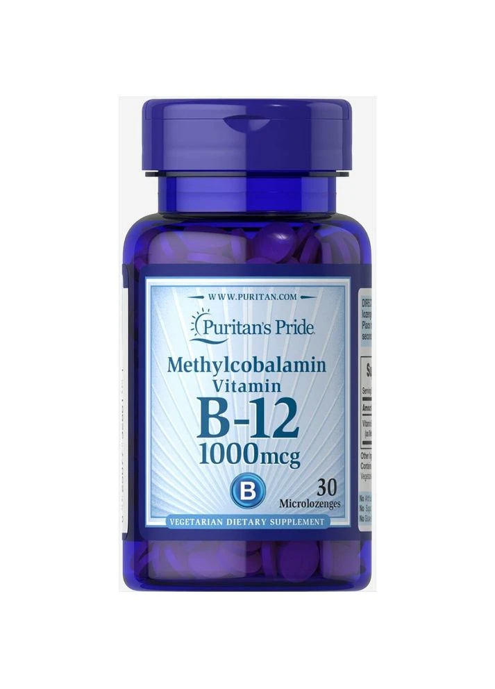Methylcobalamin Vitamin B-12 1000 mcg - 30 Microlozenges Puritans Pride (393949596)