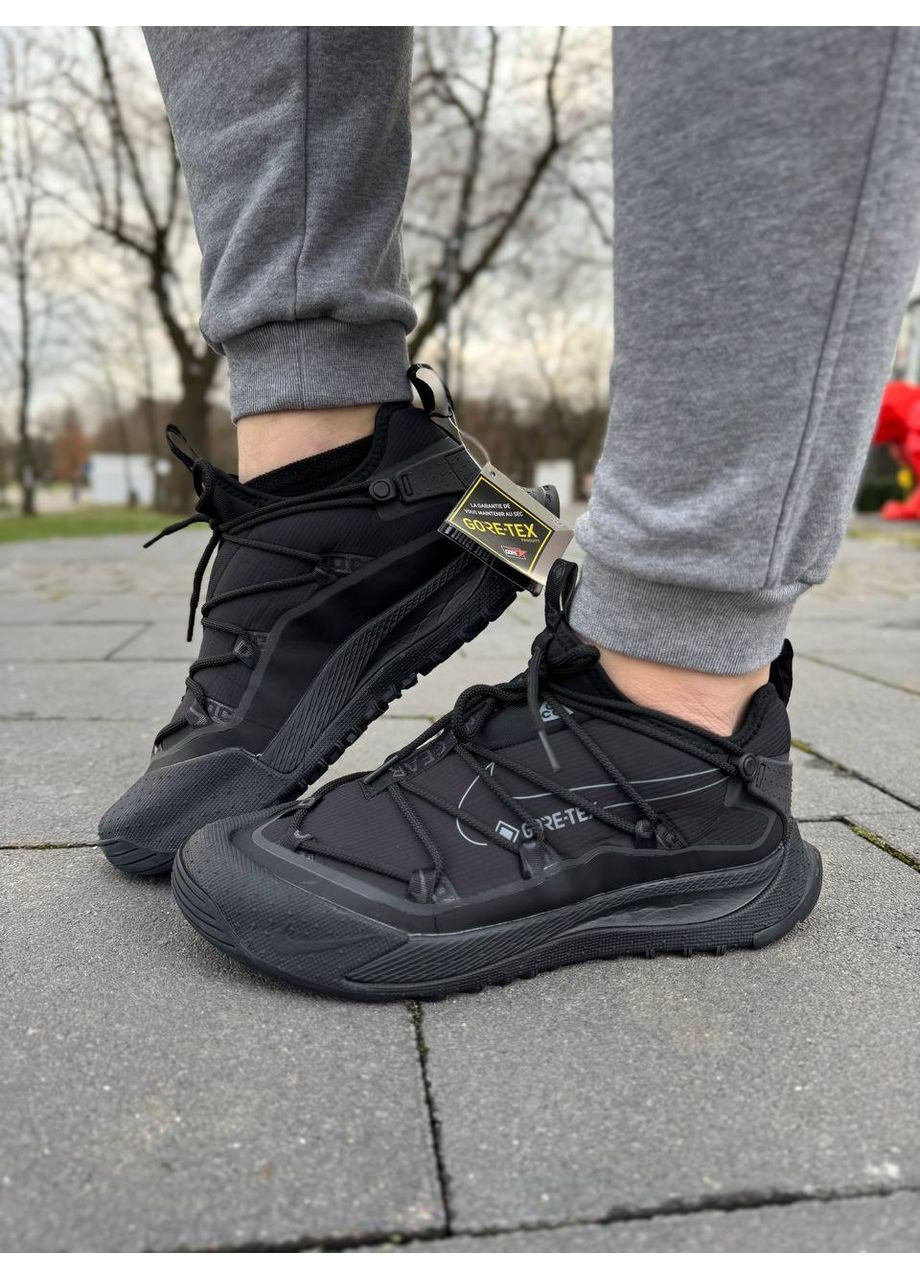 Чорні Осінні кросівки чоловічі nike acg mountain fly low black gore-tex termo найк асж маунс флай No Brand