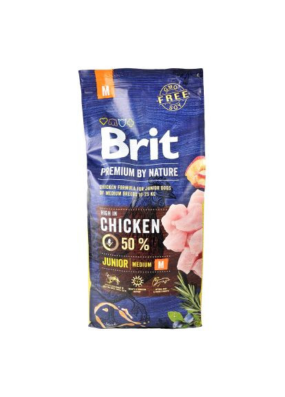 Сухой корм для собак (8595602526338) Brit Premium Dog Junior M 15 кг (370018726)
