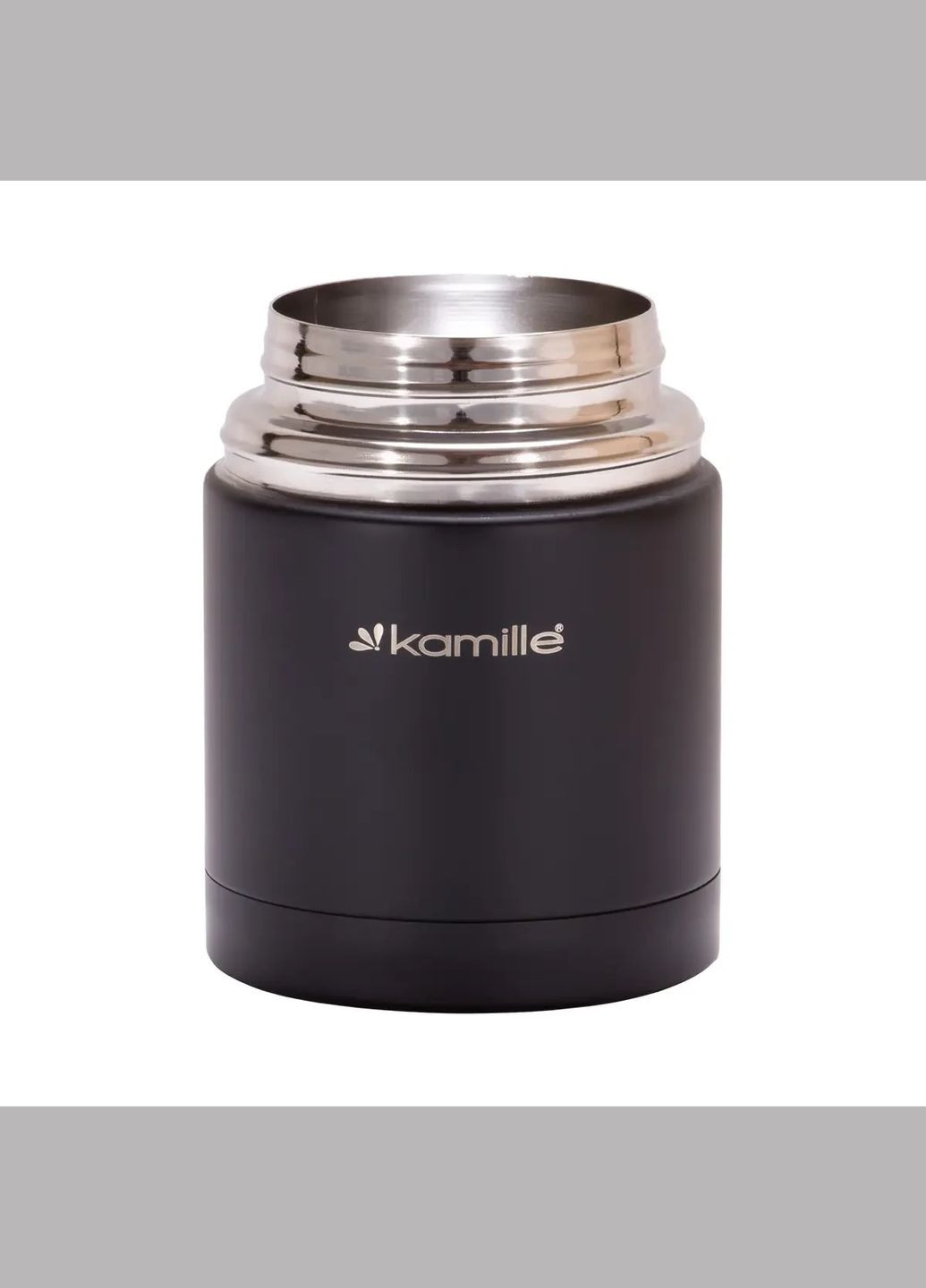Термос харчовий 500 мл з нержавіючої сталі Чорний Kamille (312550535)