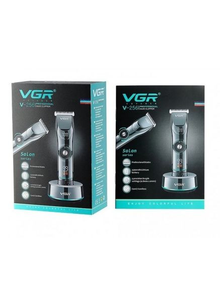 Профессиональная беспроводная машинка для стрижки волос и бороды Salon Series серый VGR V-256 (327796219)