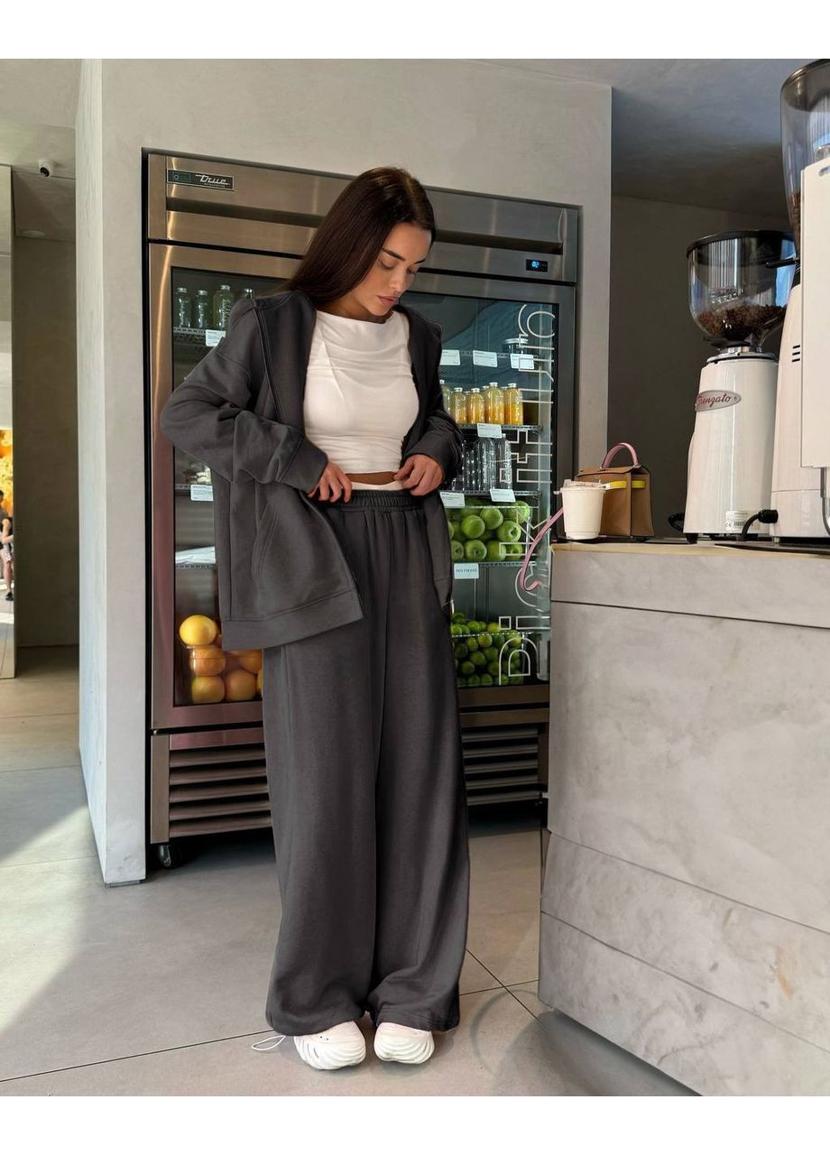 Жіночий спортивний костюм на флісі: світшот з капюшоном та джогери MonCher (359380609)