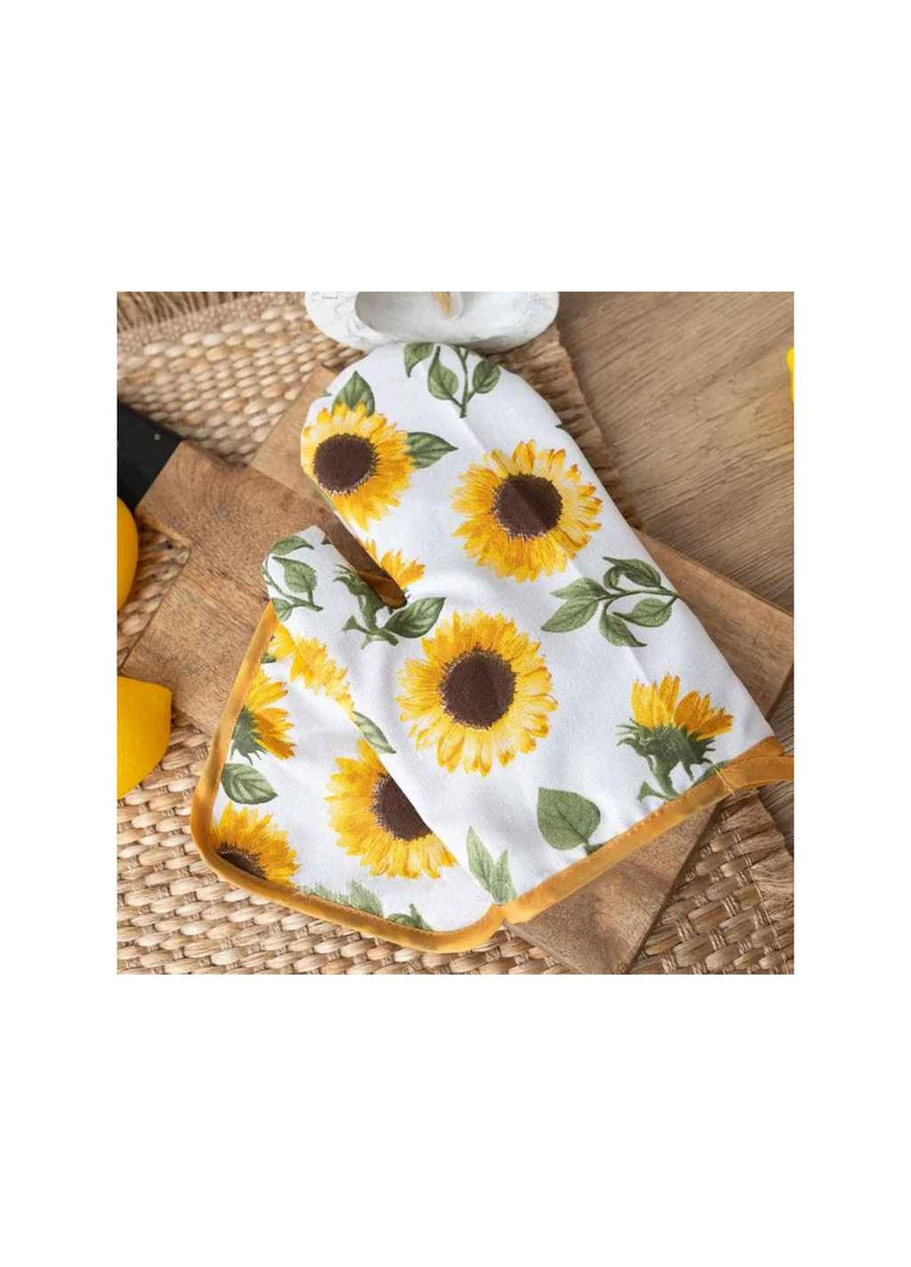 Кухонный набор Перчатка + прихватка водоотталкивающих "Подсолнухи" Хустки-опт (362714738)