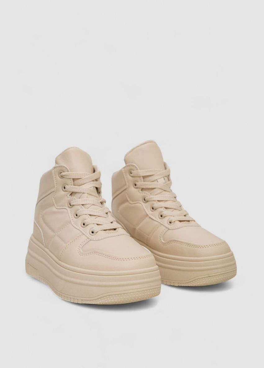 Кроссовки женские зимние на меху,, 248RAM015 Stilli бежевые всесезоны (313290334)