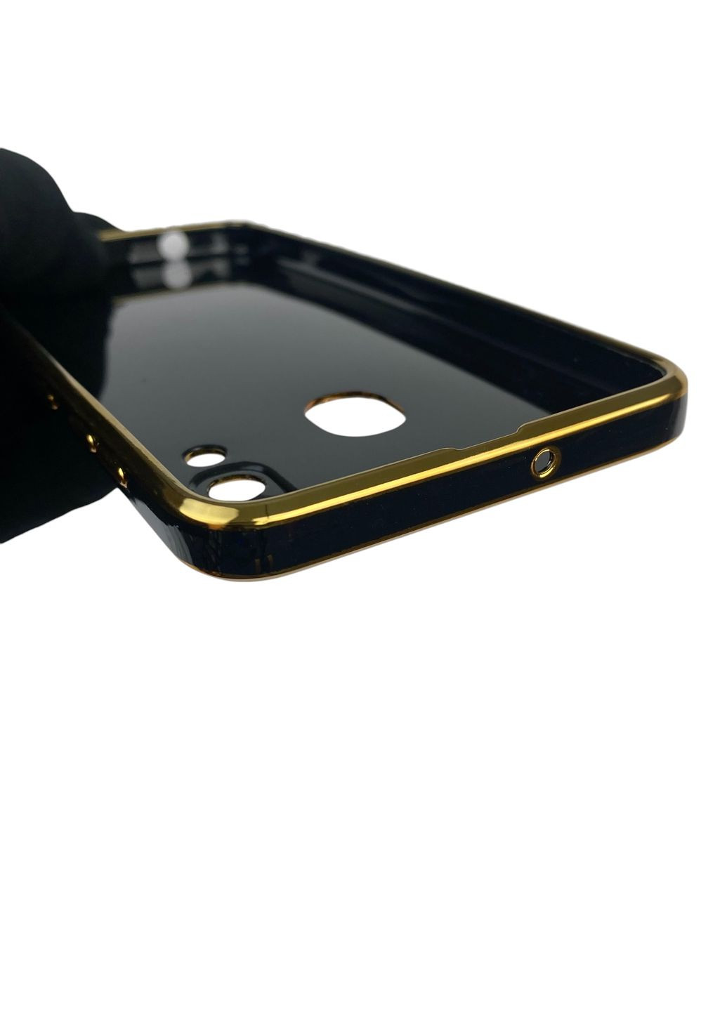 Чохол для Galaxy A20 (SM-A205F) з кільцем MagSafe із золотою окантовкою на самсунг а20 чорний gs1 Samsung (366234952)