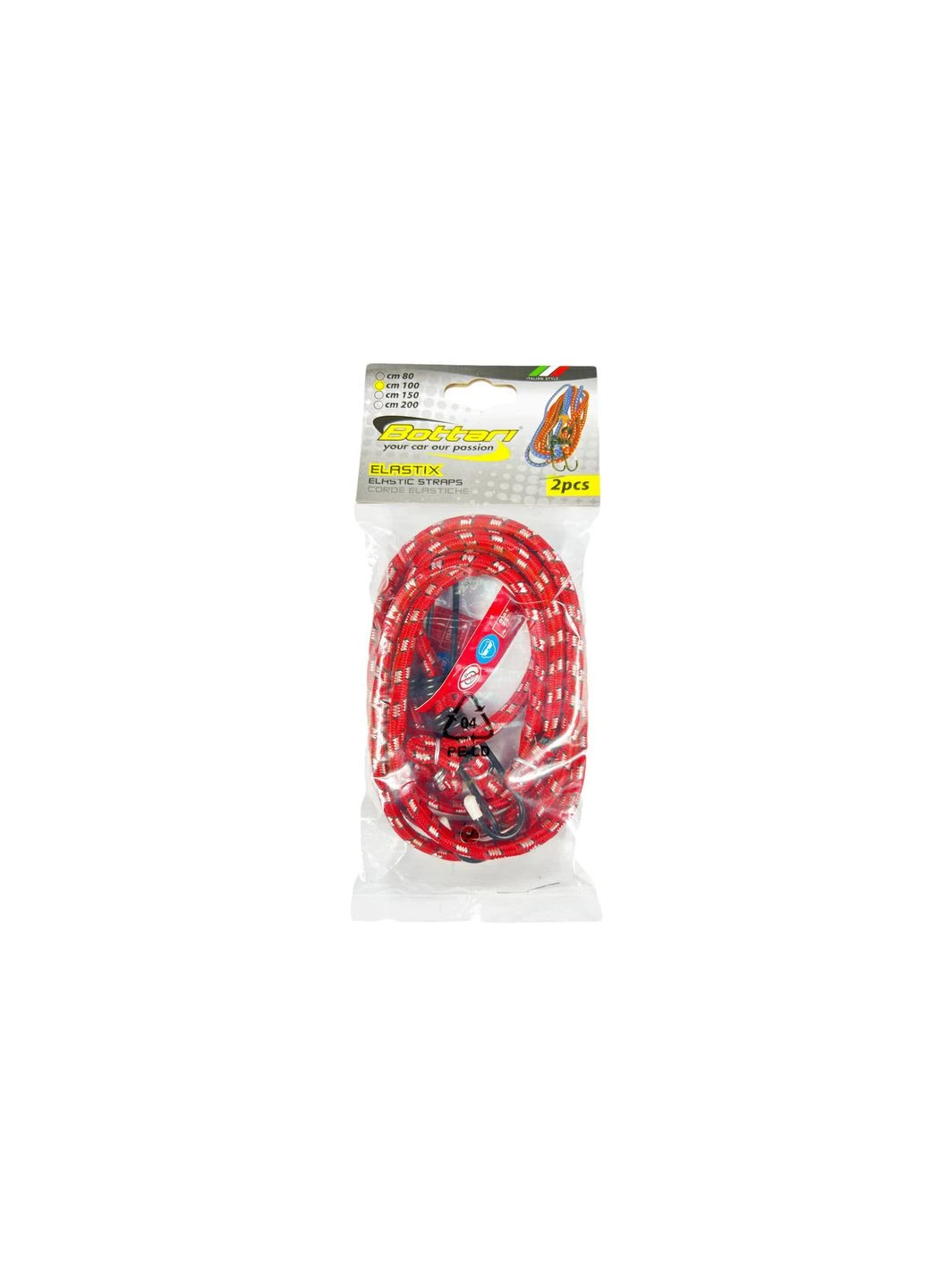 Ремешки для закрепления багажа 2шт x 100см Ø 8мм "ELASTIC STRAP" BOTTARI (326040318)