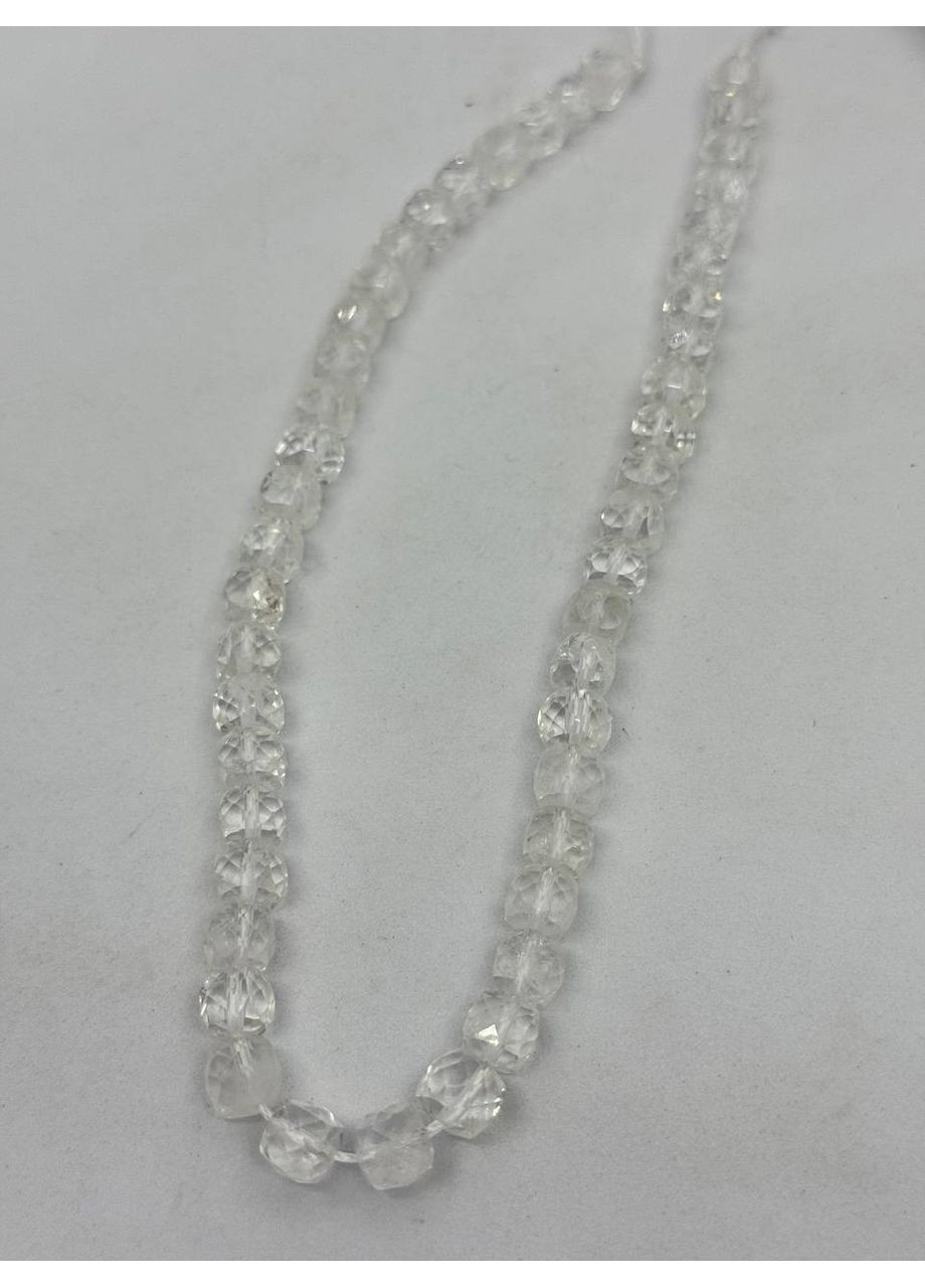 Кварц на нити без застежки 8*8 мм 40 см Бесцветный No Brand (363829863)