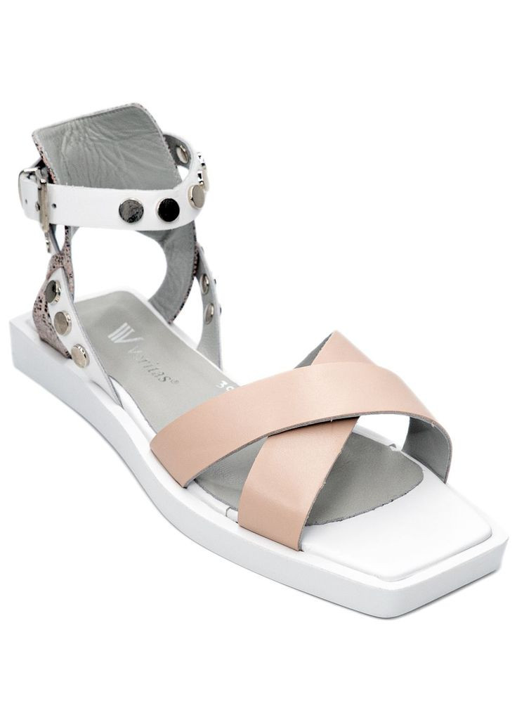 Розовые кожаные босоножки 3930 Guero с ремешком