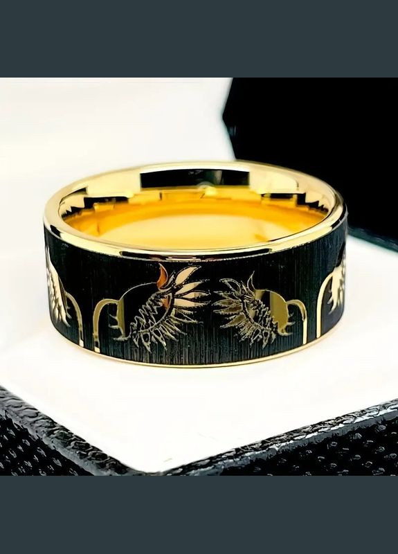 Титанова каблучка з викингськими рунами синя із сріблом розмір 18.5 Liresmina Jewelry (328092204)