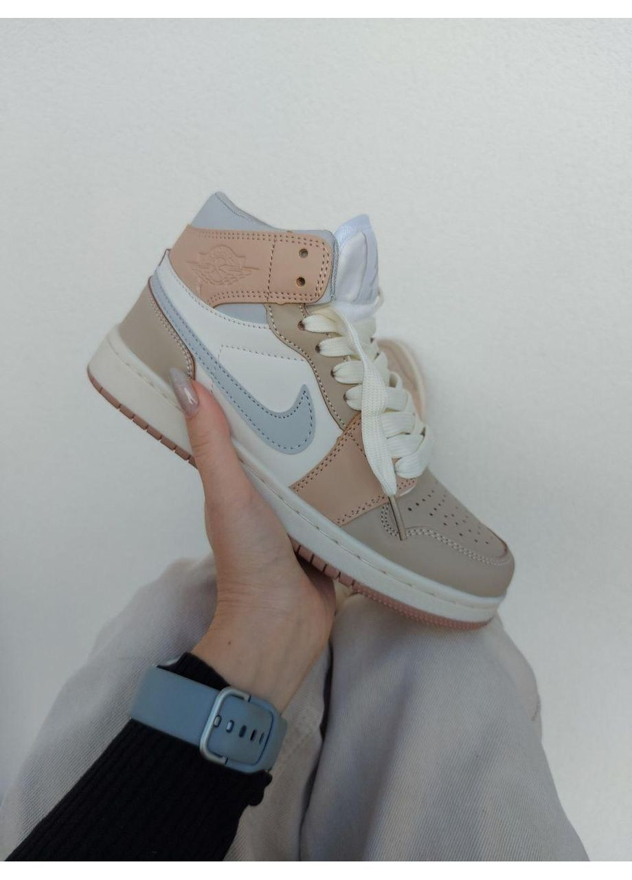 Бежеві Осінні кросівки чоловічі nike air jordan 1 retro cream найк аір джордан No Brand