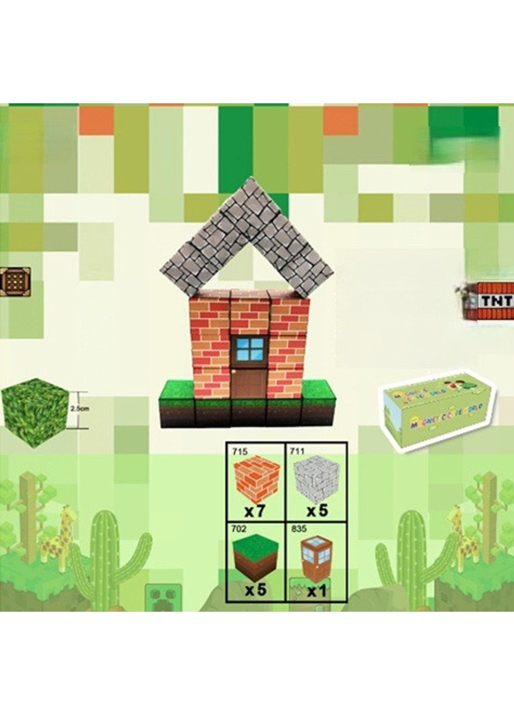 Детский магнитный конструктор дом майнкрафт Minecraft No Brand (336950656)