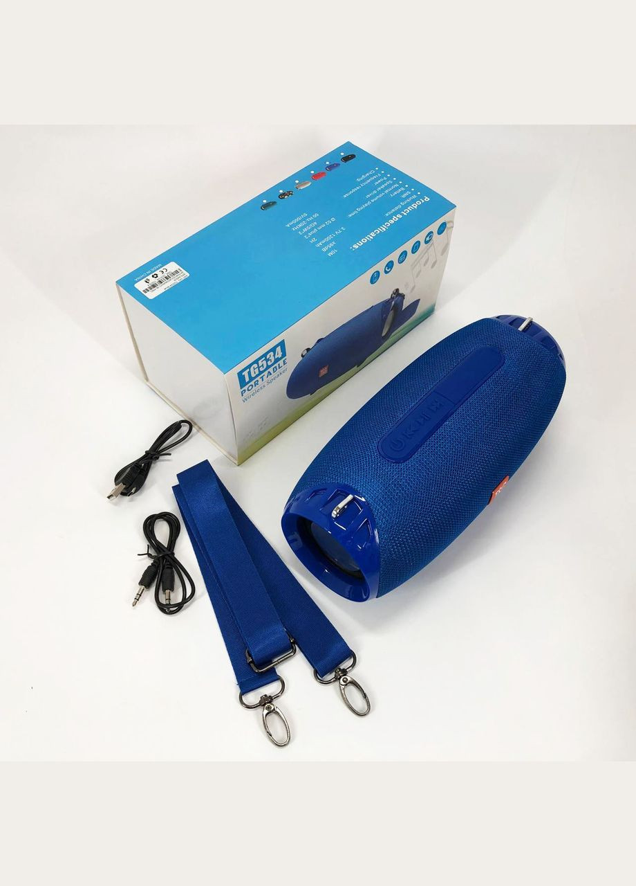 Портативна Bluetooth колонка TG534 SD IPX5 з ремінцем, портативна колонка блютус. Колір: синій TG (372908522)