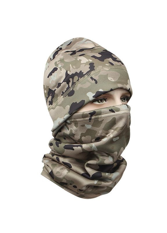 Комплект шапка-бафф JY-139 Camouflage CP флисовая 20 шт. Lesko (356499556)