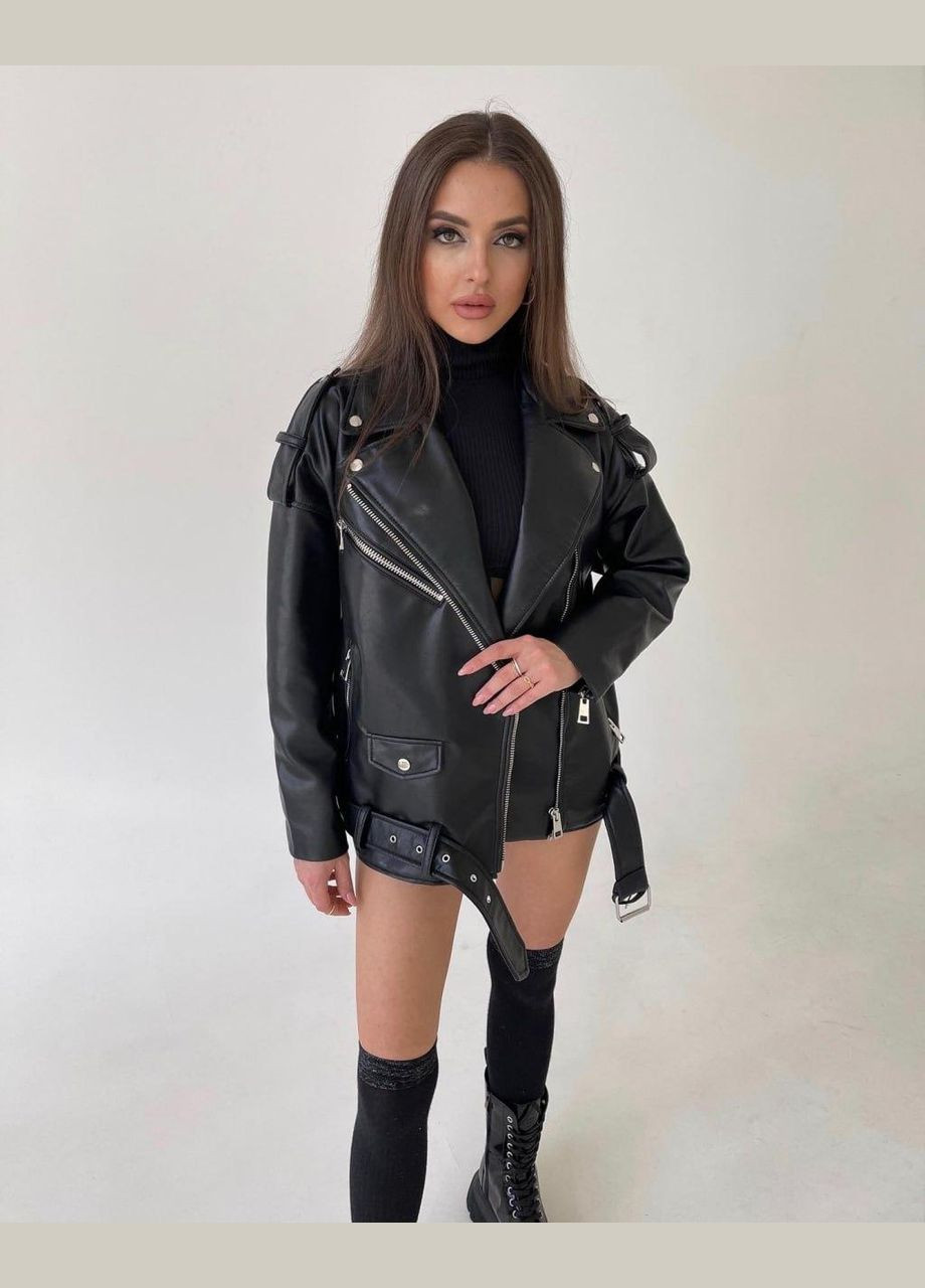 Черная демисезонная косуха оверсайз женская цвет черный косуха AL