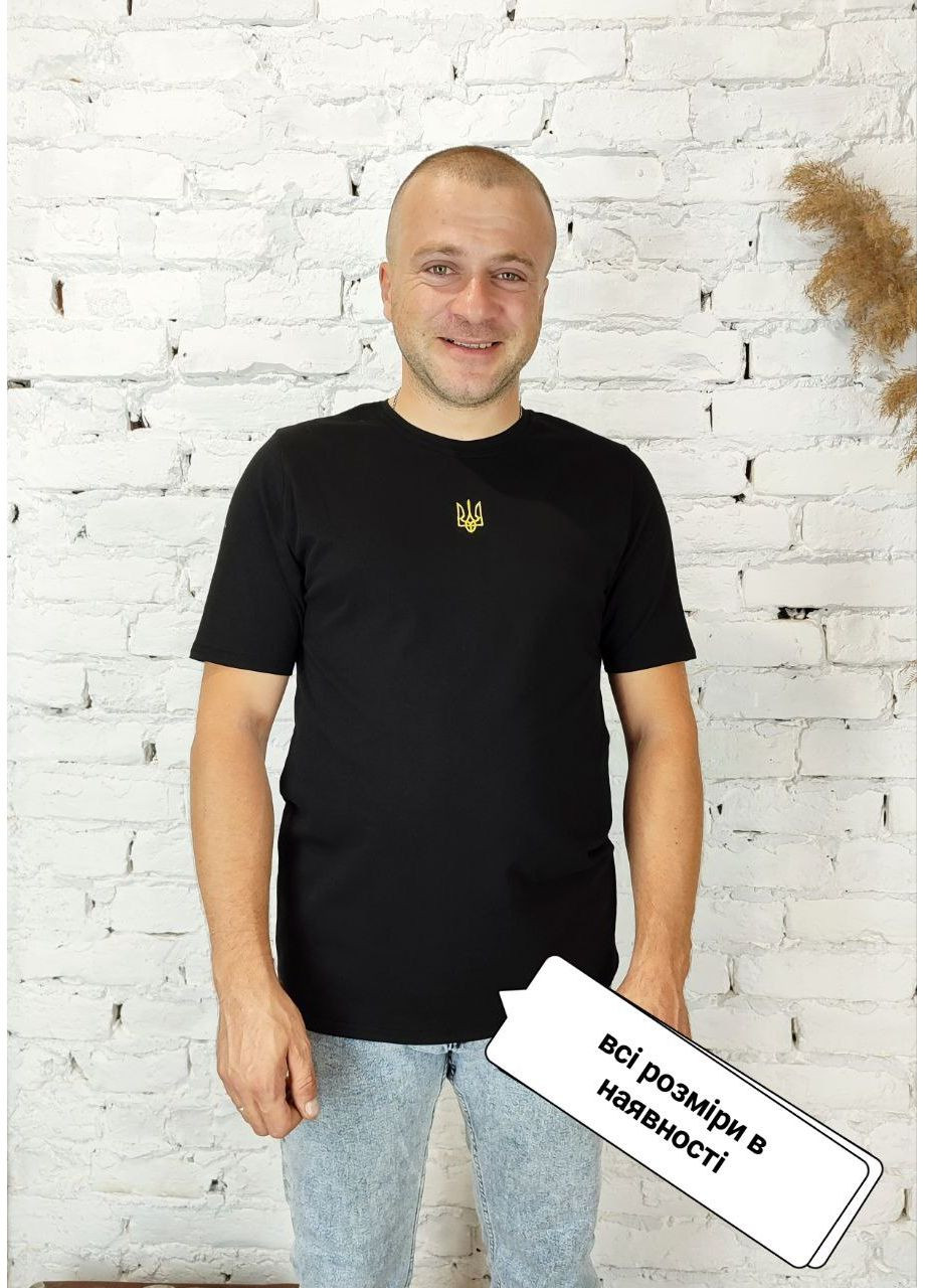 Чорна чоловіче вишита футболка НоКо