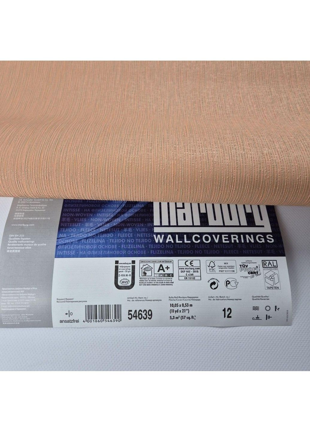 Обои виниловые на флизелине 0.53 × 10.05 м 54639, кирпичные — для гостиной, прихожей, офиса MARBURG (368895639)