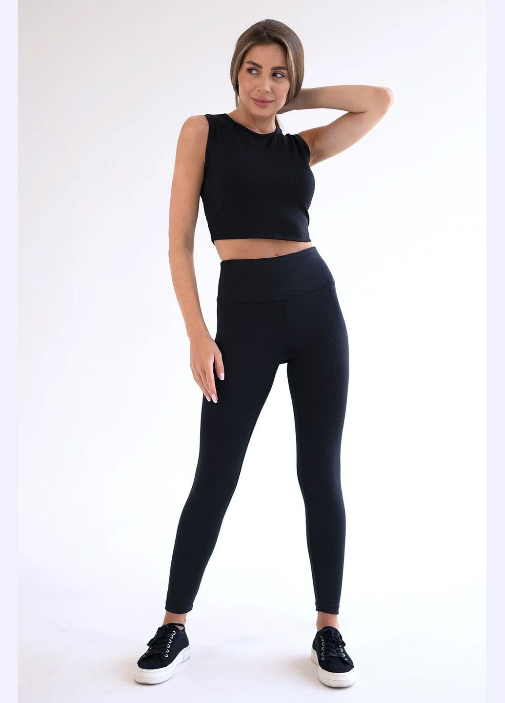 Жіночі штани з рубчика Fit Чорні Teamv (316354906)